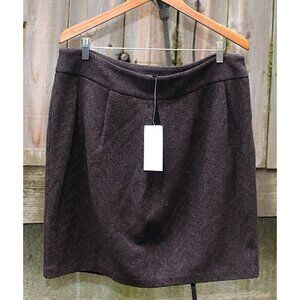 New w/Tags - Eileen Fisher Herringbone Distorted Wool Blend Pleated Skirt, Lrg